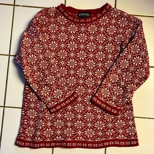 Lands’ End Red Christmas Holiday Sweater